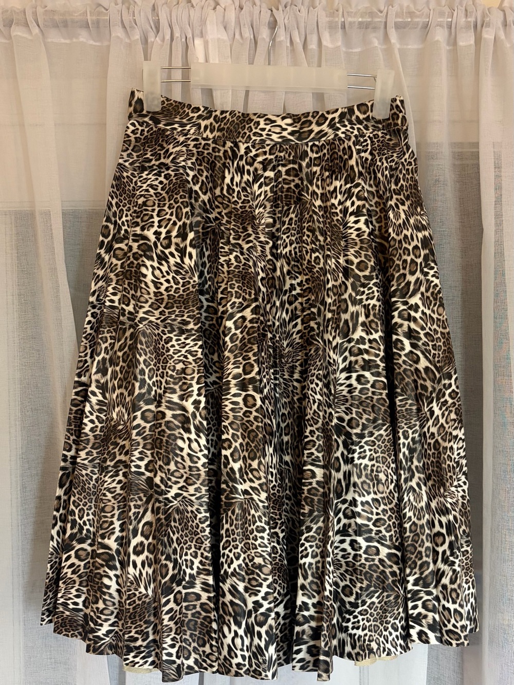 Gracia Leopard Print Circle Skirt - Brown & Black
